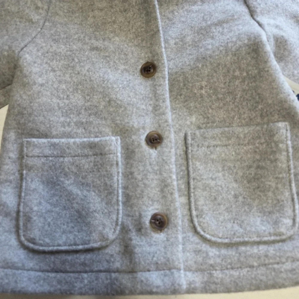 Old Navy Baby Girl‎ Coat 18-24 Month Grey Hooded Lined Wool Jacket NWT
